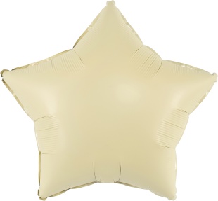 Шар (18''/46 см) Звезда, Светло-желтый, Сатин, 1 шт.