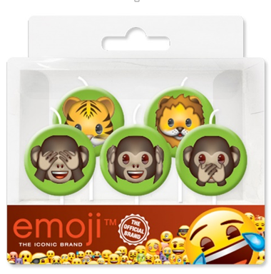 Свечи Круг, Смайл, Emoji, Джунгли, 6 см, 5 шт. с держат.