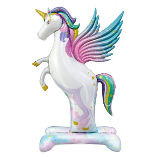 Шар 3D (55''/140 см) Фигура на подставке, Нежный единорог, Градиент, 1 шт. в уп.