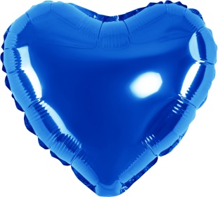Шар с клапаном (10''/25 см) Мини-сердце, Синий, Металлик, 1 шт.