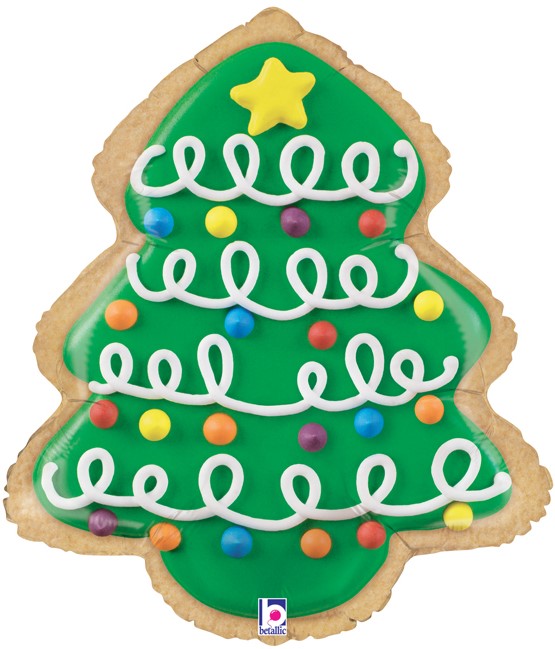 Шар (21''/53 см) Фигура, Новогоднее печенье, Елочка, 1 шт.
