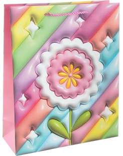 Пакет подарочный, 210гр, Красочный цветок, Дизайн №2, 23*18*10 см, 1 шт.