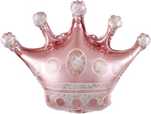 Шар с клапаном (14''/36 см) Мини-фигура, Корона, Розовое Золото, 1 шт.