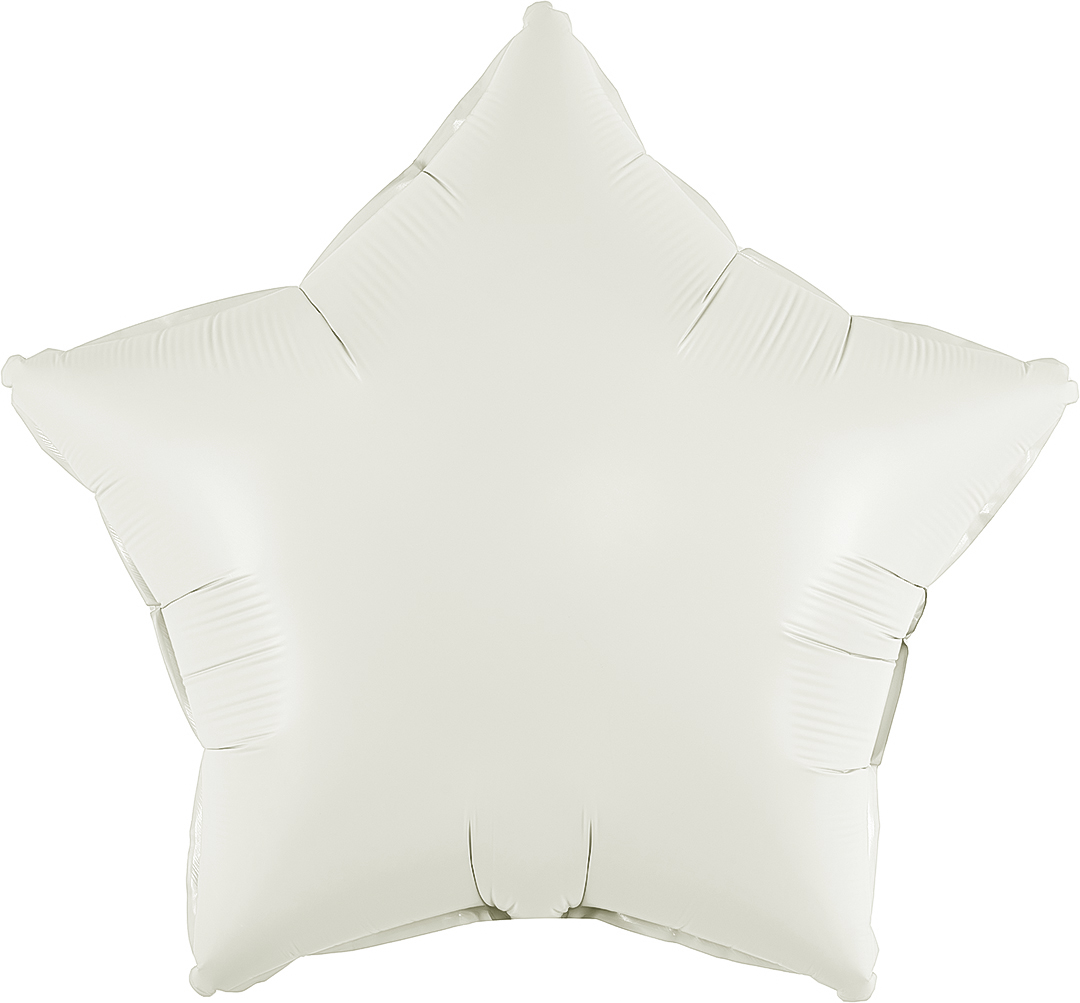 Шар (30''/76 см) Звезда, Кремовый, Сатин, 1 шт. в уп.