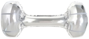 Шар с клапаном (13''/33 см) Мини-фигура, Гантель, Серебро, 1 шт.