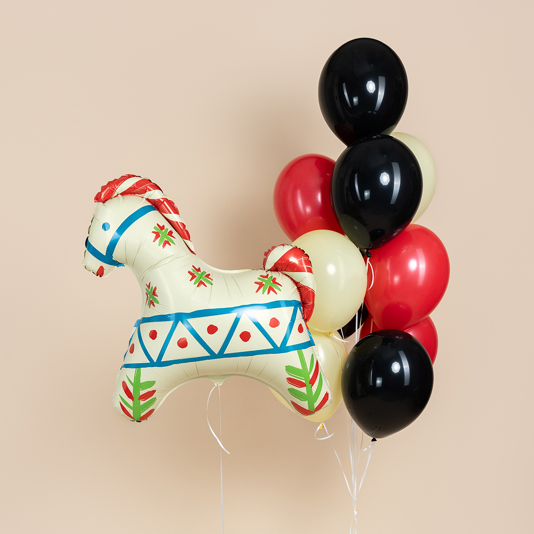 Шар (32''/81 см) Фигура, Лошадка Русский узор, 1 шт. в уп.