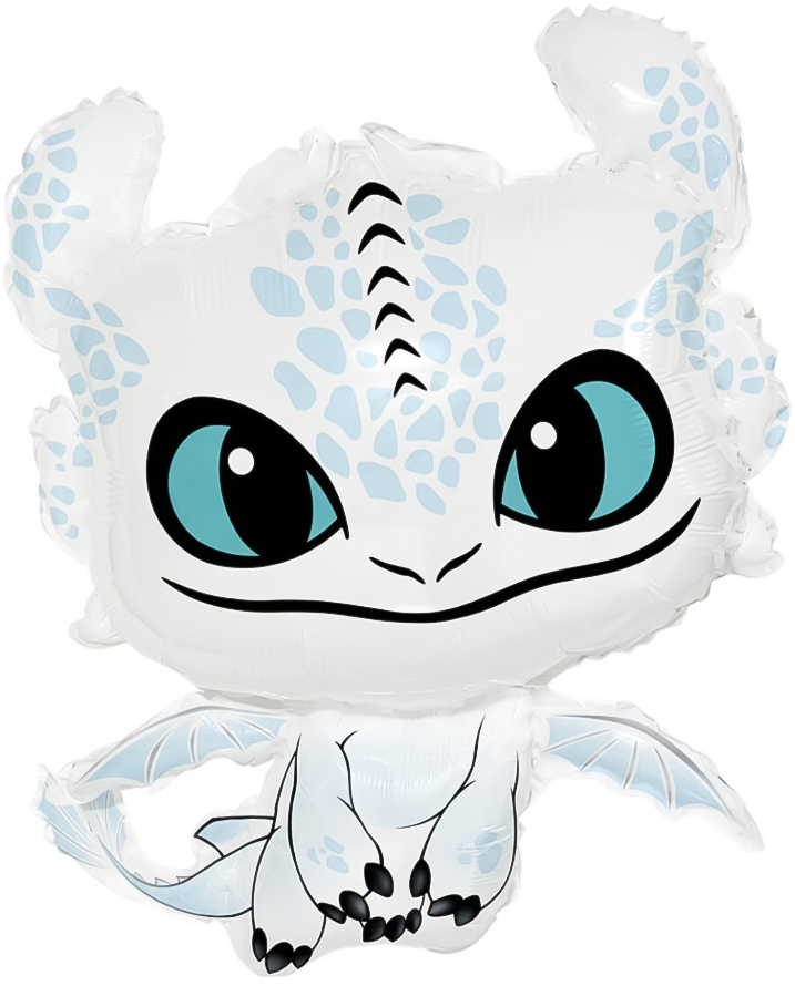 Шар (32''/81 см) Фигура, Любимый Дракон, Белый, 1 шт.