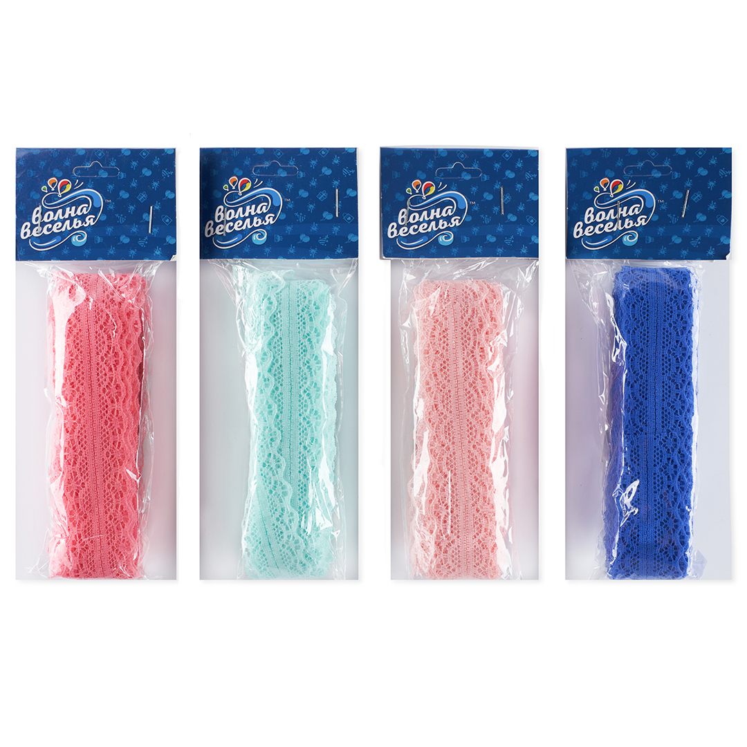 Декоративная лента (3 см*10 м) Тонкое Кружево, Тиффани, 1 шт.