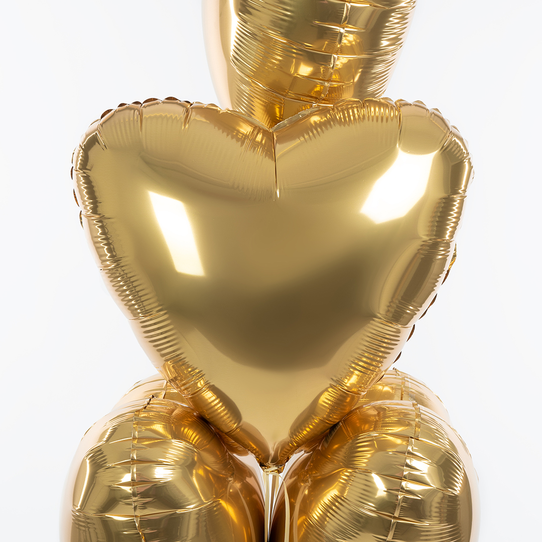 Шар (19''/48 см) Сердце, Мистик, Золото, Сатин, 1 шт.