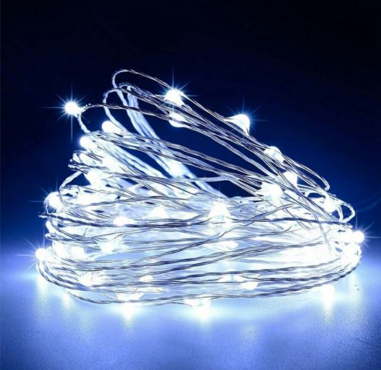 Светодиодная гирлянда, Роса 50 Led, IP14, 5 м. Белый, 1 шт.