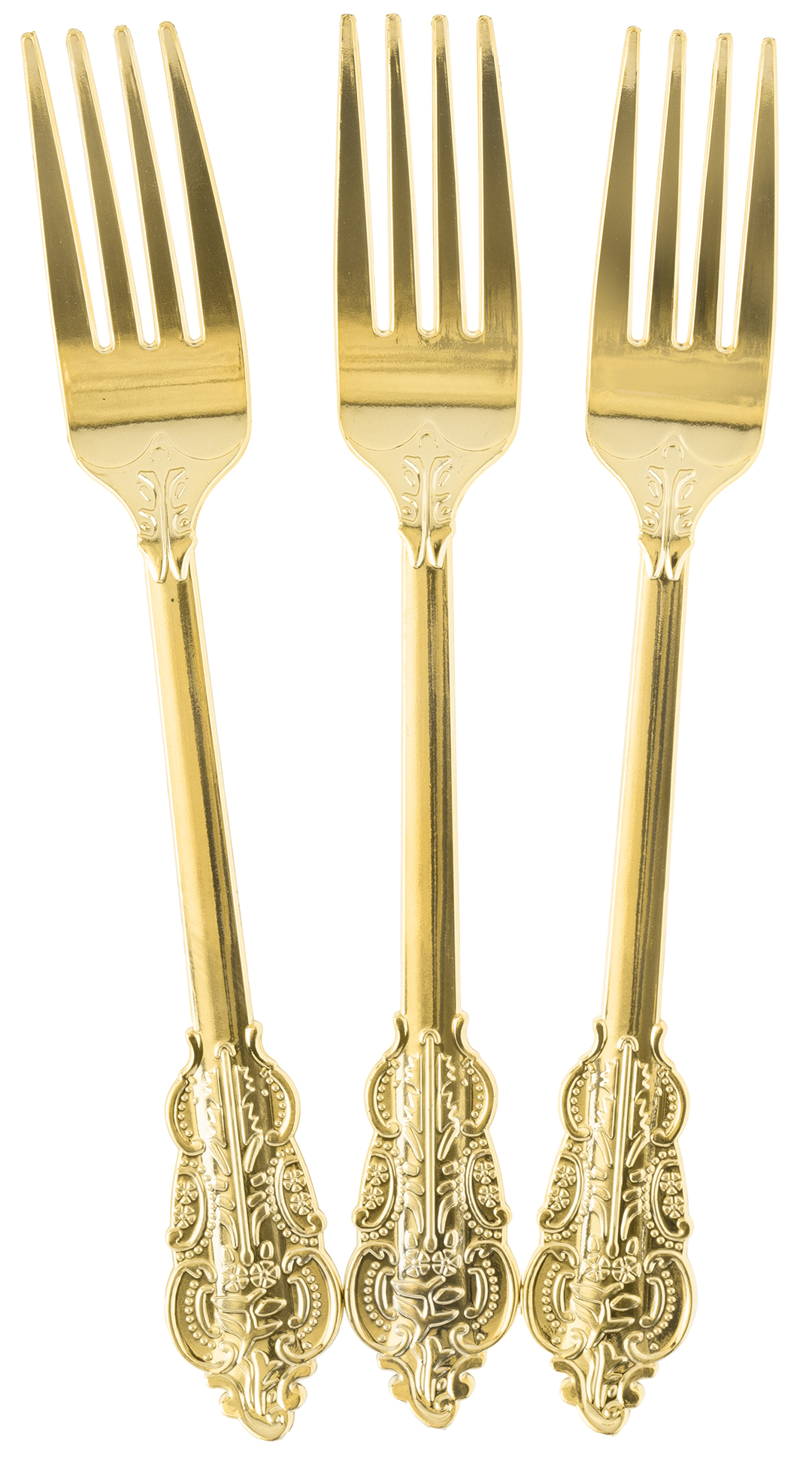 Вилки, Барокко, Золото, Металлик, 18,5 см, 10 шт. в упак. 