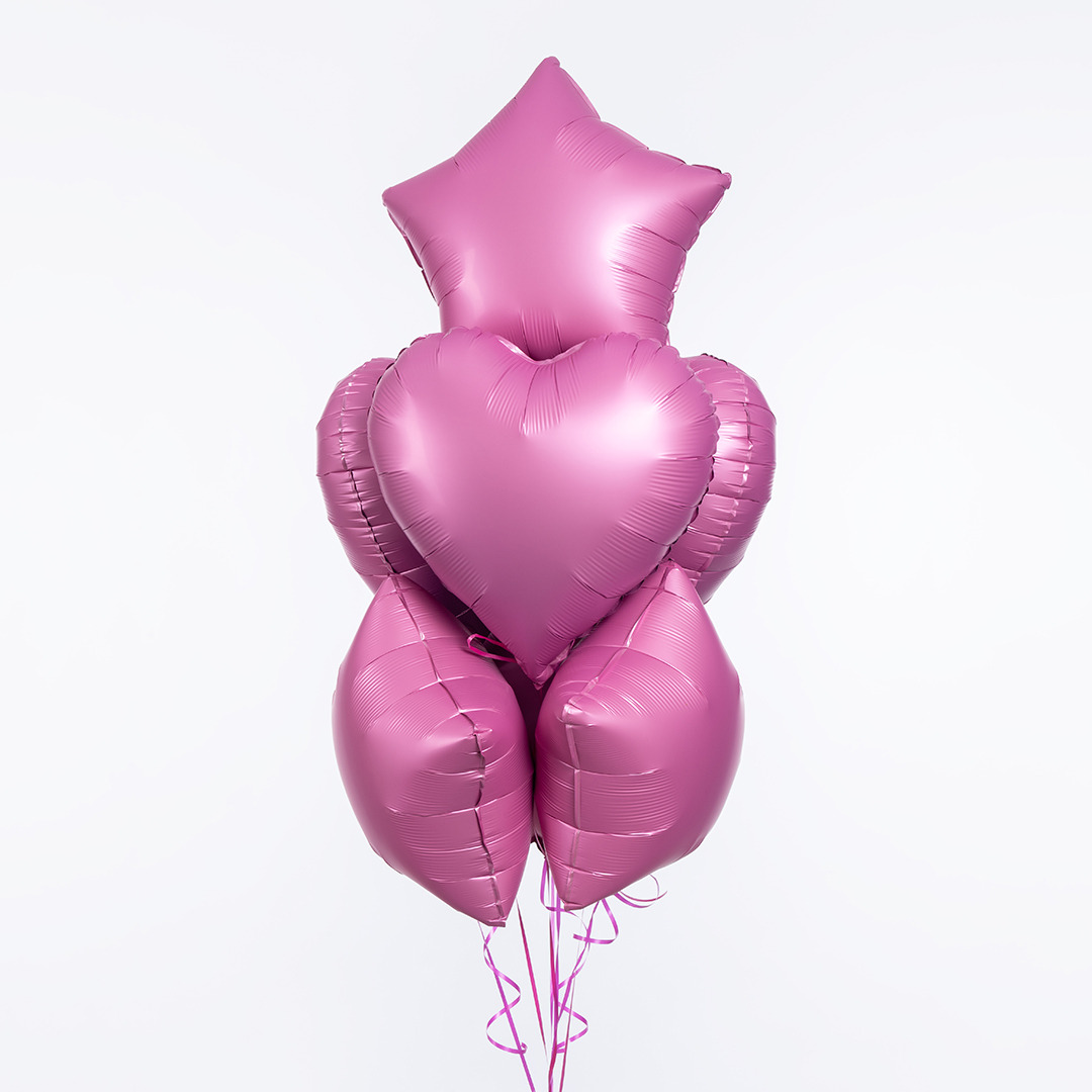 Шар (18''/46 см) Сердце, Розовый, Сатин, 1 шт.