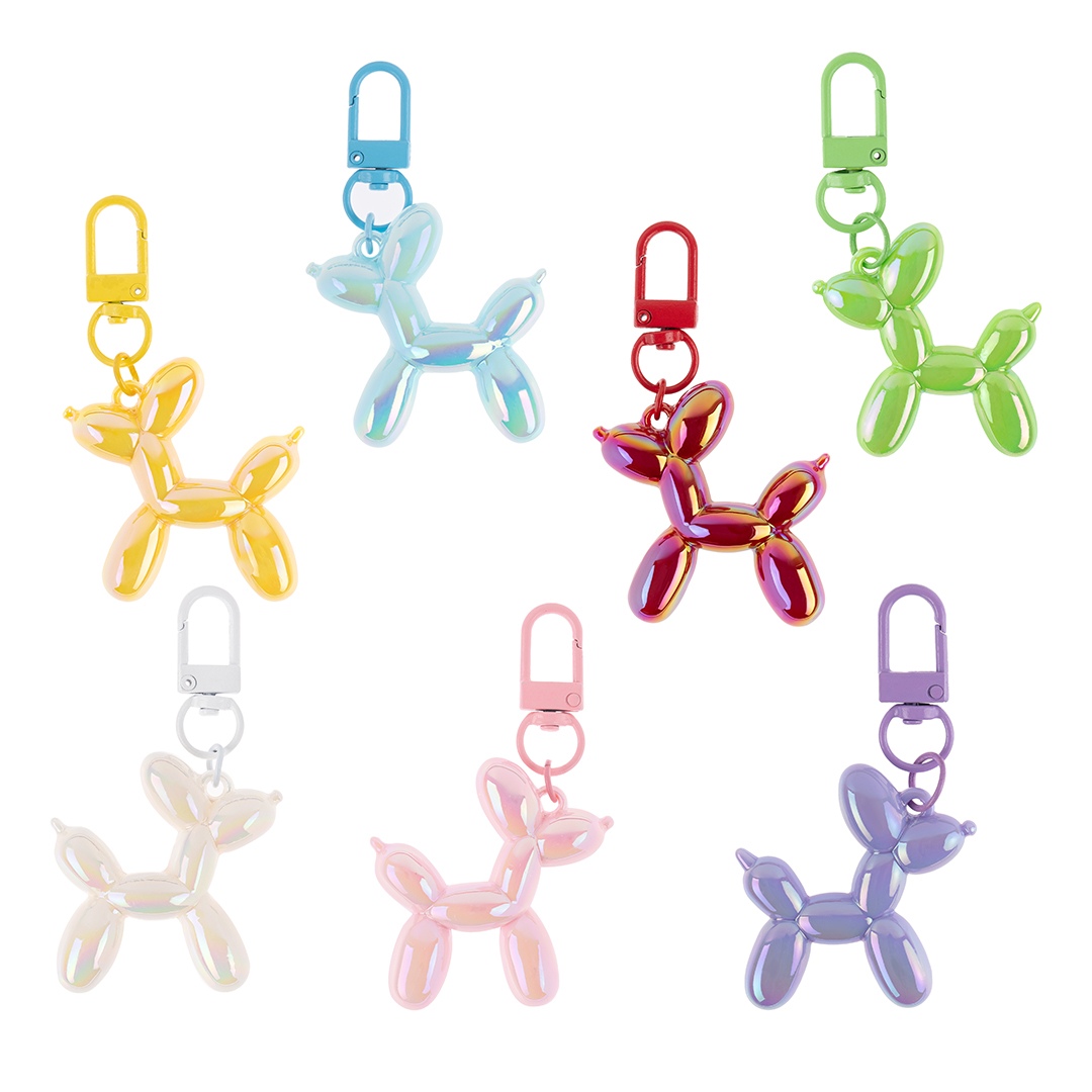 Брелок, Собачка ШДМ, Белый, Перламутр, 4,5 см, 1 шт. 