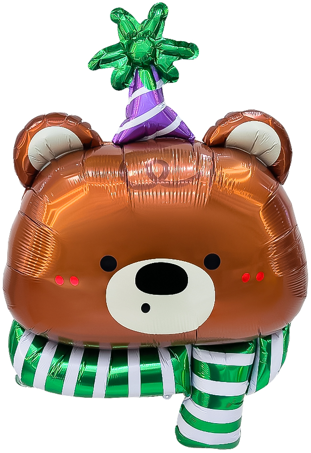 Шар (38''/97 см) Фигура, Мишка в колпачке, 1 шт.