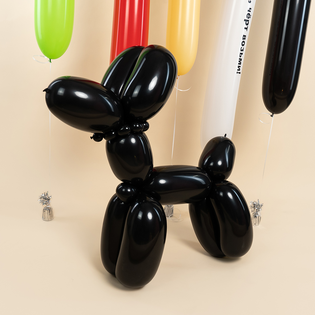 Шар (6''/15 см) ШДМ, Черный (080), пастель, 20 шт.