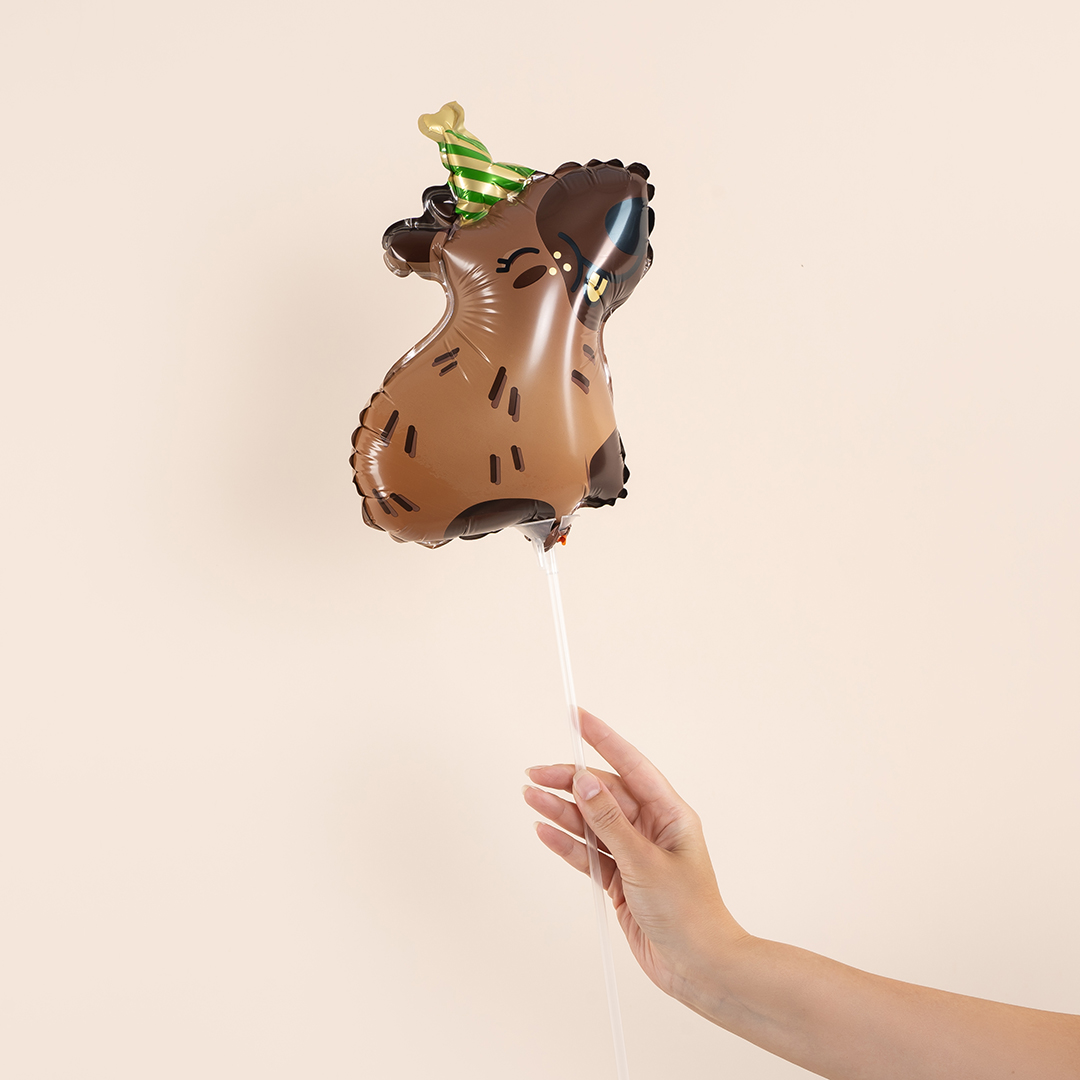 Шар с клапаном (15''/38 см) Мини-фигура, Капибара, 5 шт. в уп.