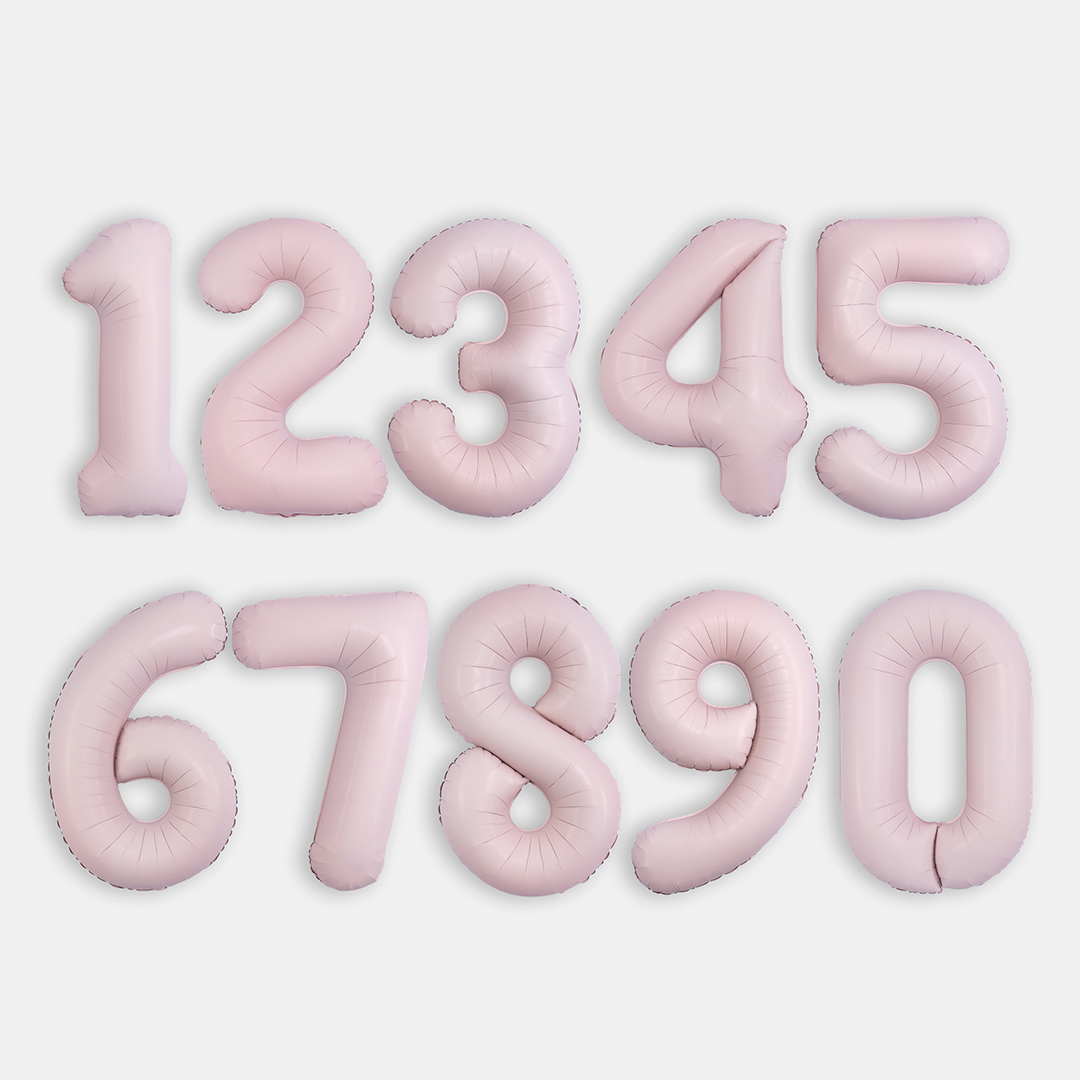 Шар (40''/102 см) Цифра, 0 Slim, Пыльная роза, Сатин, 1 шт. в уп.