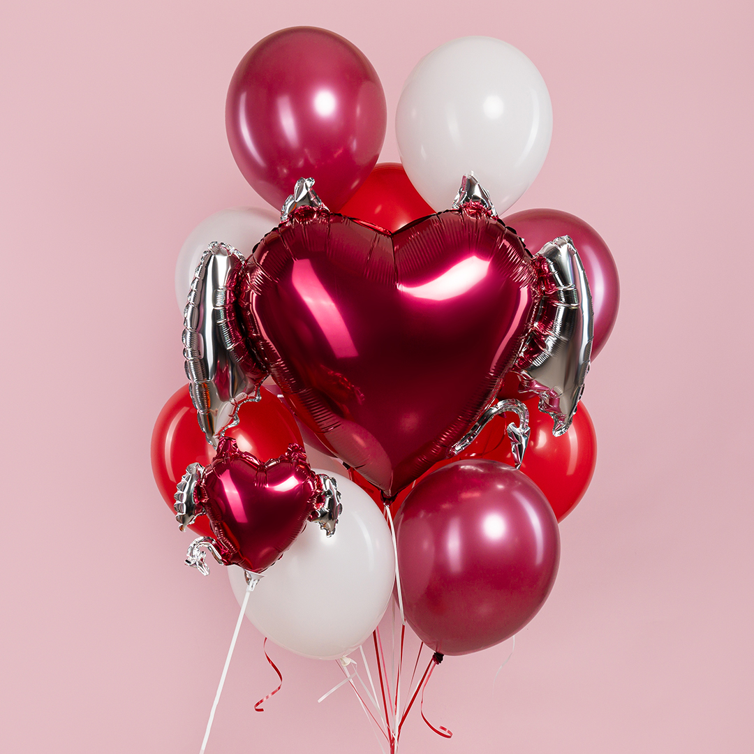 Шар (12''/30 см) Мини-сердце, Тихий омут, 1 шт.