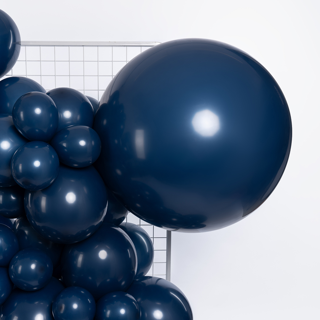 Шар (24''/61 см), Темно-синий, пастель ретро, 3 шт.