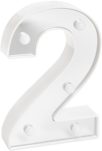 Световая фигура Цифра, 2, 16 см. Серебро, 1 шт.