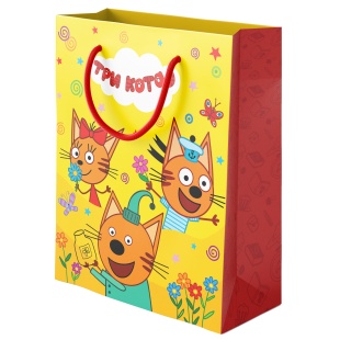 Пакет подарочный, 210гр, Три Кота, Летний день, 23*18*10 см, 1 шт.