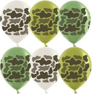 Шар (12''/30 см) Камуфляж, Ассорти, пастель, 5 ст, 25 шт.