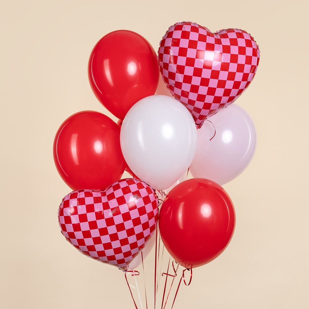 Шар (18''/46 см) Сердце, Клеточки, Фуше, 1 шт.