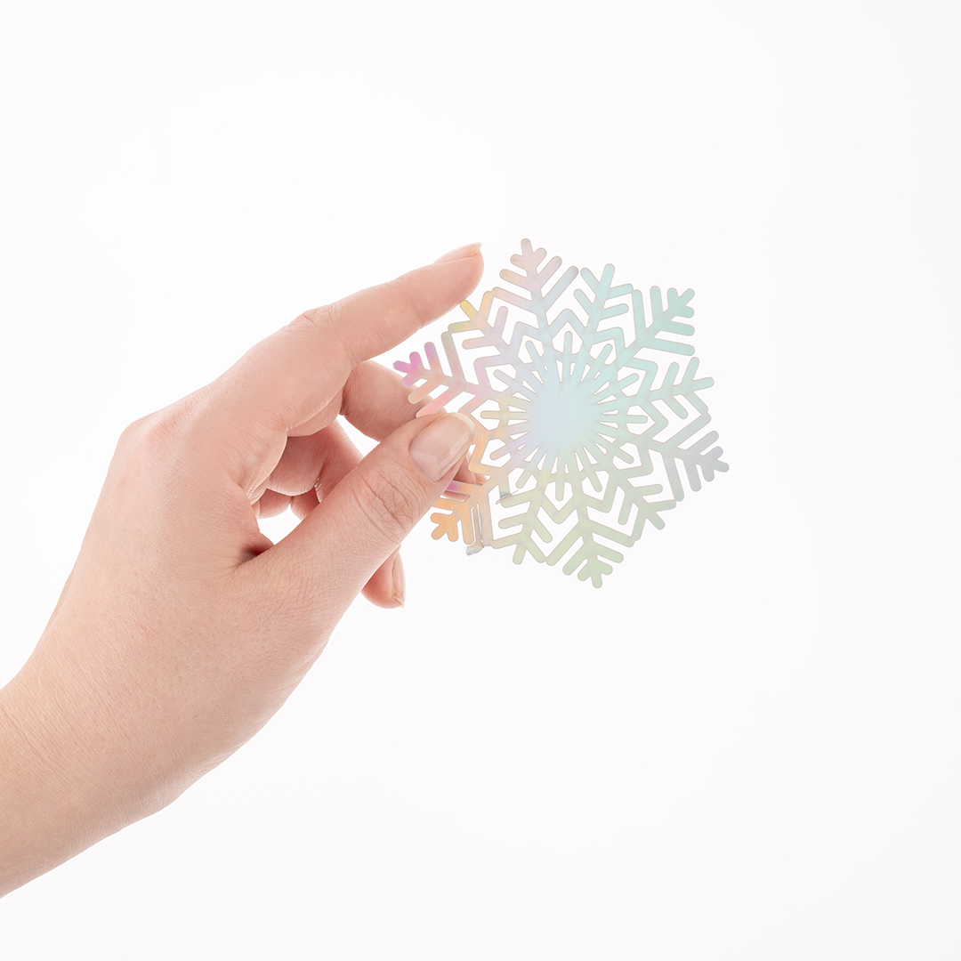 Декоративное украшение Волшебные снежинки, 9 см, Серебро, Голография, 8 шт.