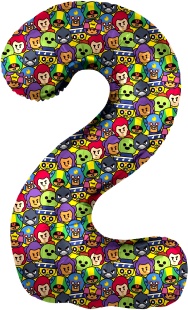 Шар (34''/86 см) Цифра, 2 Game Party, 1 шт. в уп.