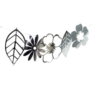 Гирлянда Цветы и листья, Серебро, Металлик, 250 см, 1 упак.