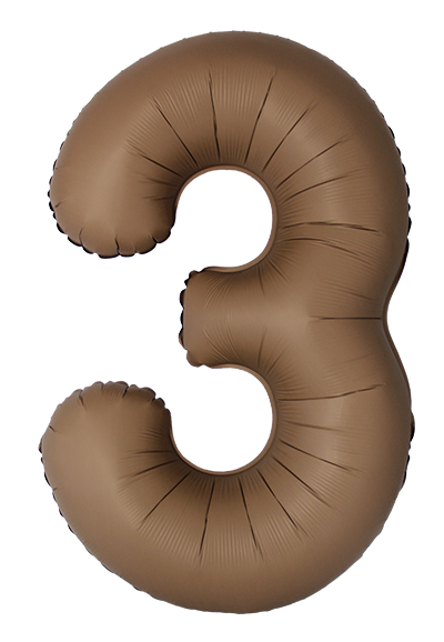 Шар (40''/102 см) Цифра, 3 Slim, Шоколад, Матовый, 1 шт. Шар (40''/102 см) Цифра, 3 Slim, Шоколад, Матовый, 1 шт.