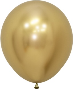 Шар (18''/46 см), Reflex, Зеркальный блеск, Золото (970), хром, 6 шт.