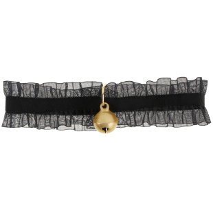 Праздничный ошейник для питомца, с бубенчиком, 25-30 см, Черный, 1 шт. в упак.