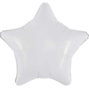 Шар (19''/48 см) Звезда, Белый, 1 шт.