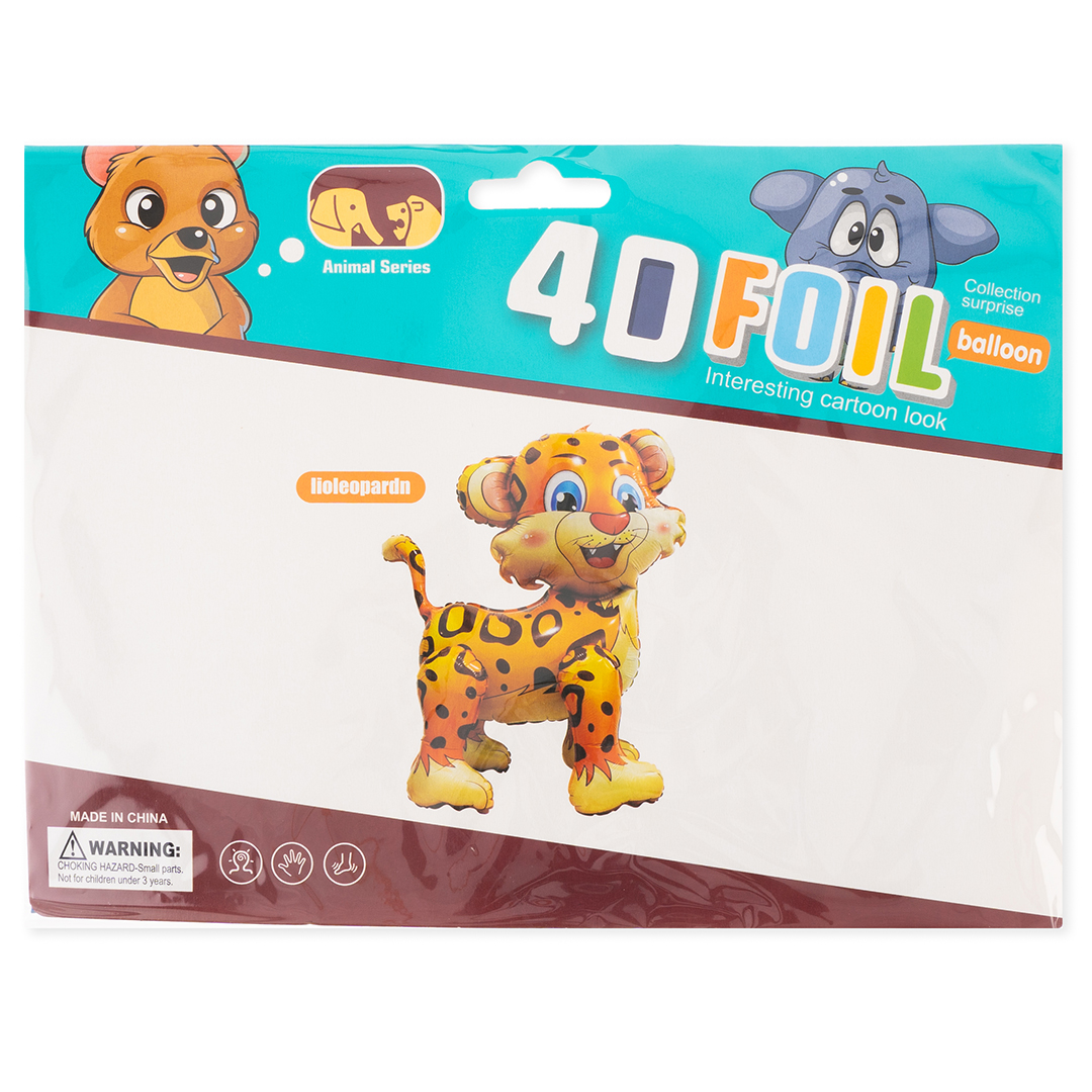 Шар 3D (24''/61 см) Фигура, Леопард, 1 шт. в уп.