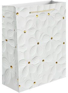 Пакет подарочный, 210гр, Цветочная элегантность, Дизайн №2, Металлик, 42*31*12 см, 1 шт.