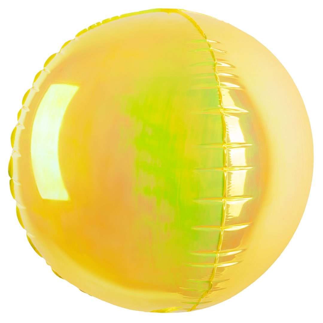 Шар 3D (60''/152 см) Сфера, Желтый, Хамелеон, 1 шт. в уп.