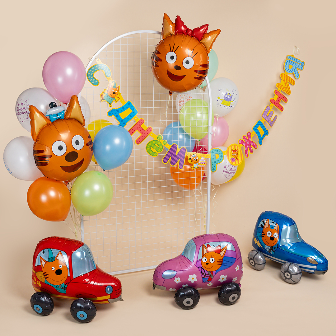 Гирлянда Три Кота, С Днем Рождения!, 260 см, 1 упак.