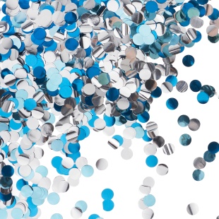 Конфетти фольга Круг, Голубой микс, Металлик, 1 см, 50 г.