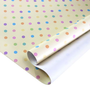 Упаковочная бумага (0,7*1 м) Цветной горошек, 10 шт.