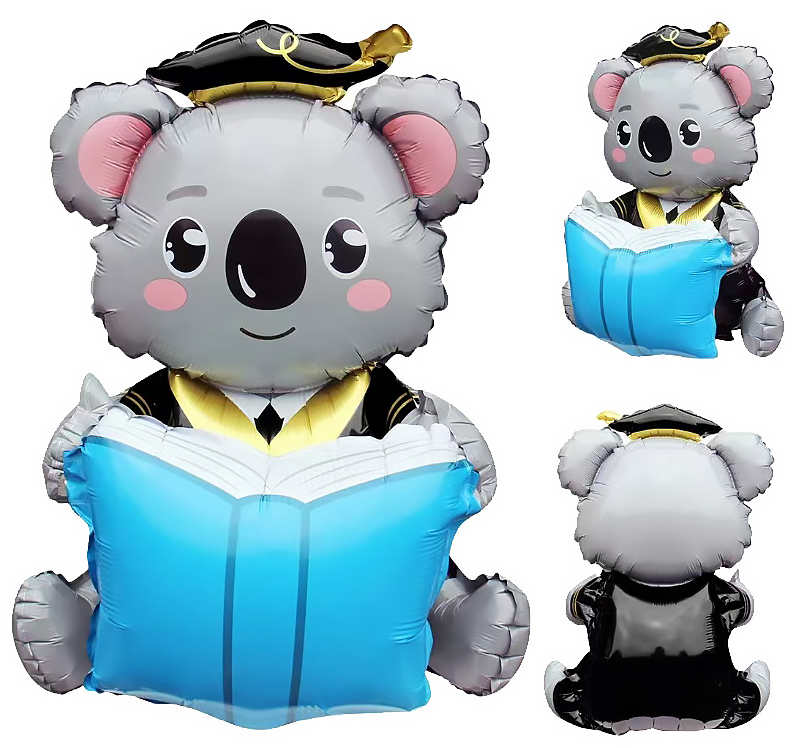 Шар 3D (37''/94 см) Коала Выпускник, 1 шт. в уп.