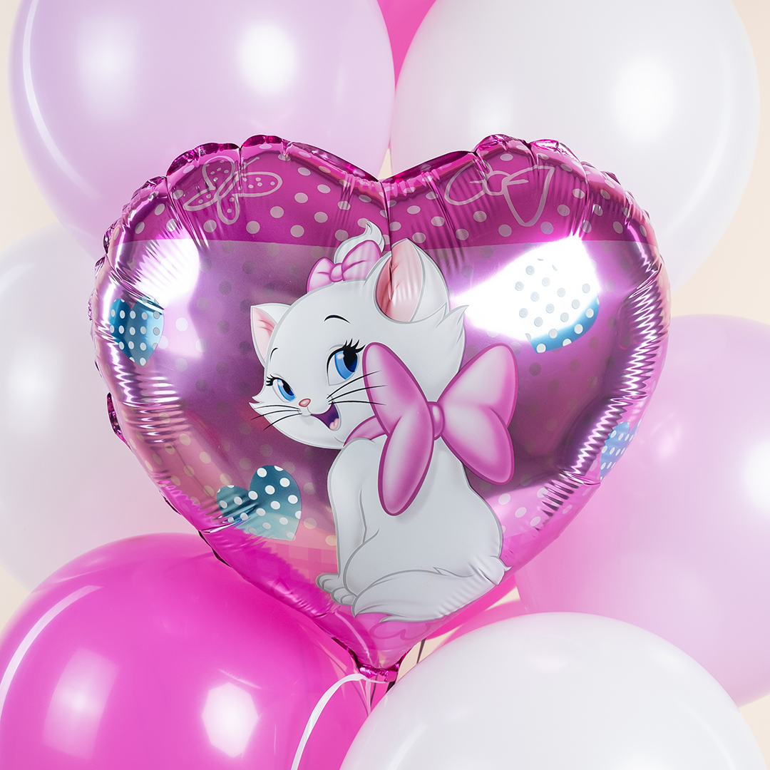 Шар (18''/46 см) Сердце, Кошечка Мари, 1 шт.