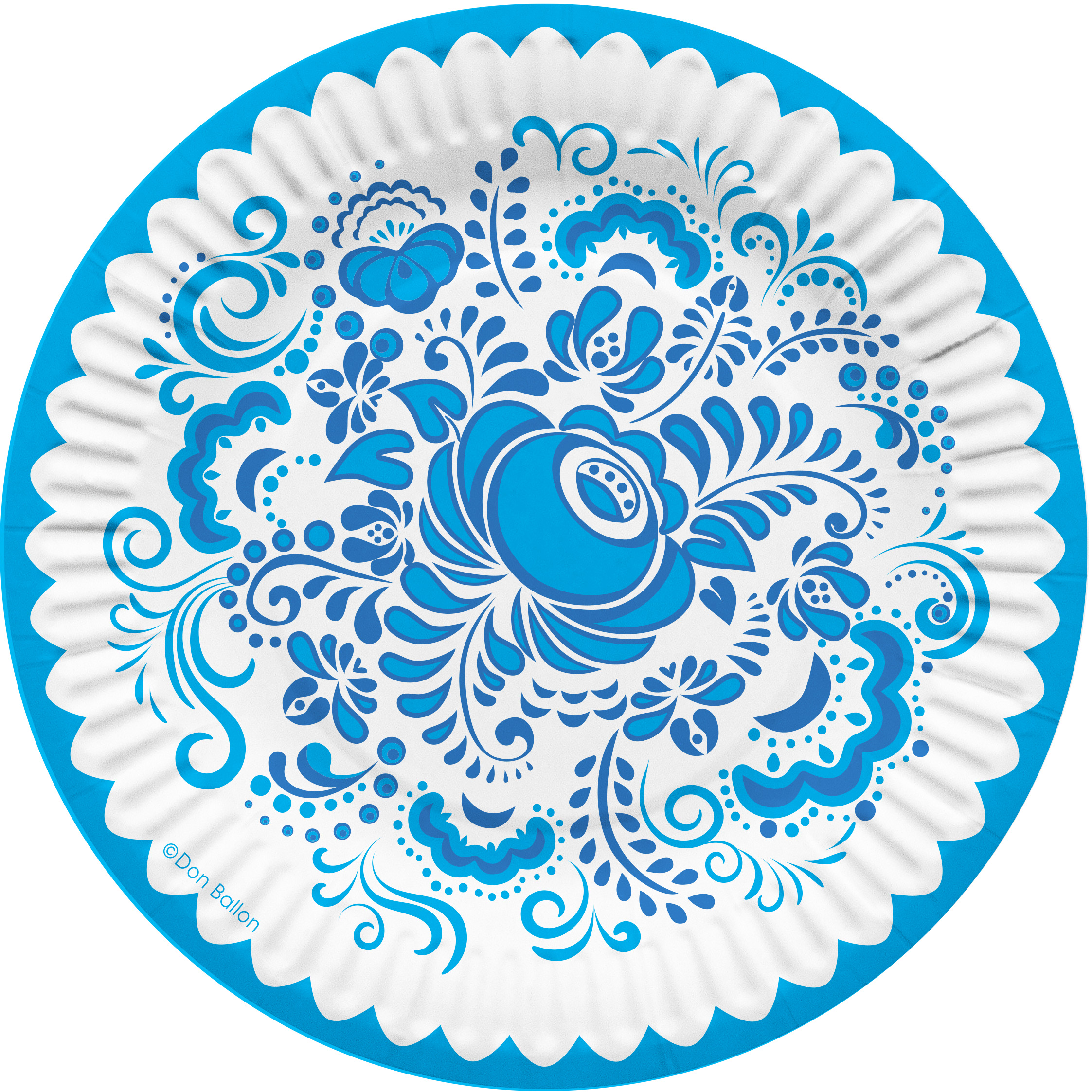 Тарелки (7''/18 см) Фарфоровый букет, 6 шт.