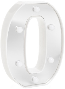 Световая фигура Цифра, 0, 16 см. Серебро, 1 шт.