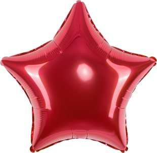 Шар (18''/46 см) Звезда, Красный, 1 шт.