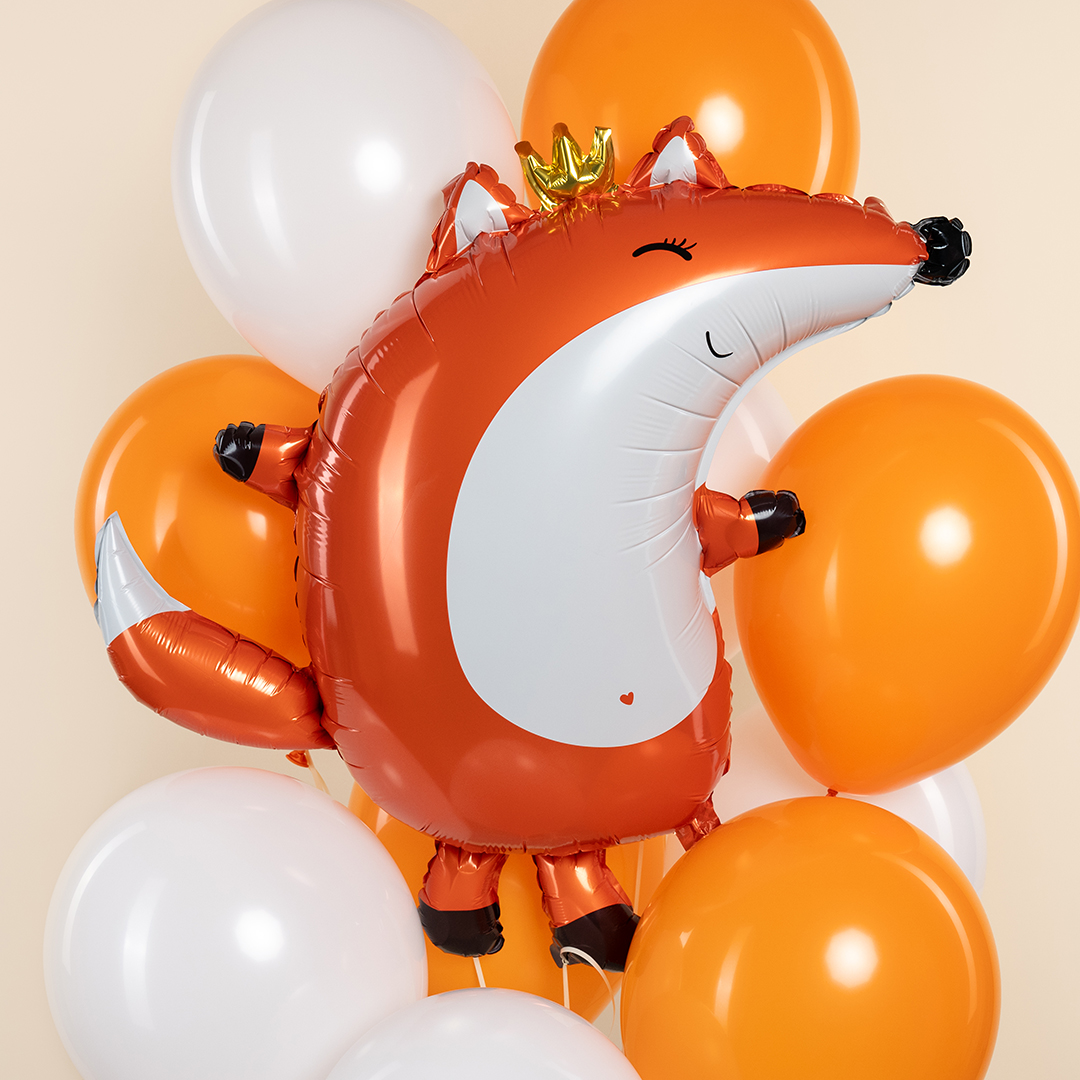 Шар (31''/79 см) Фигура, Лиса в короне, Сатин, 1 шт. в уп.