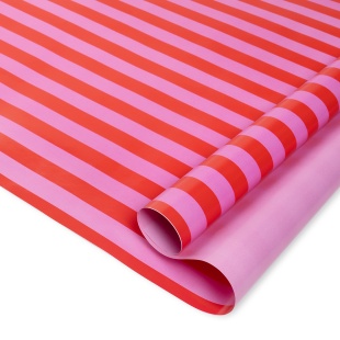 Упаковочная бумага 80гр (0,7*1 м) Полоски, Розовый, 2 ст, 10 шт.