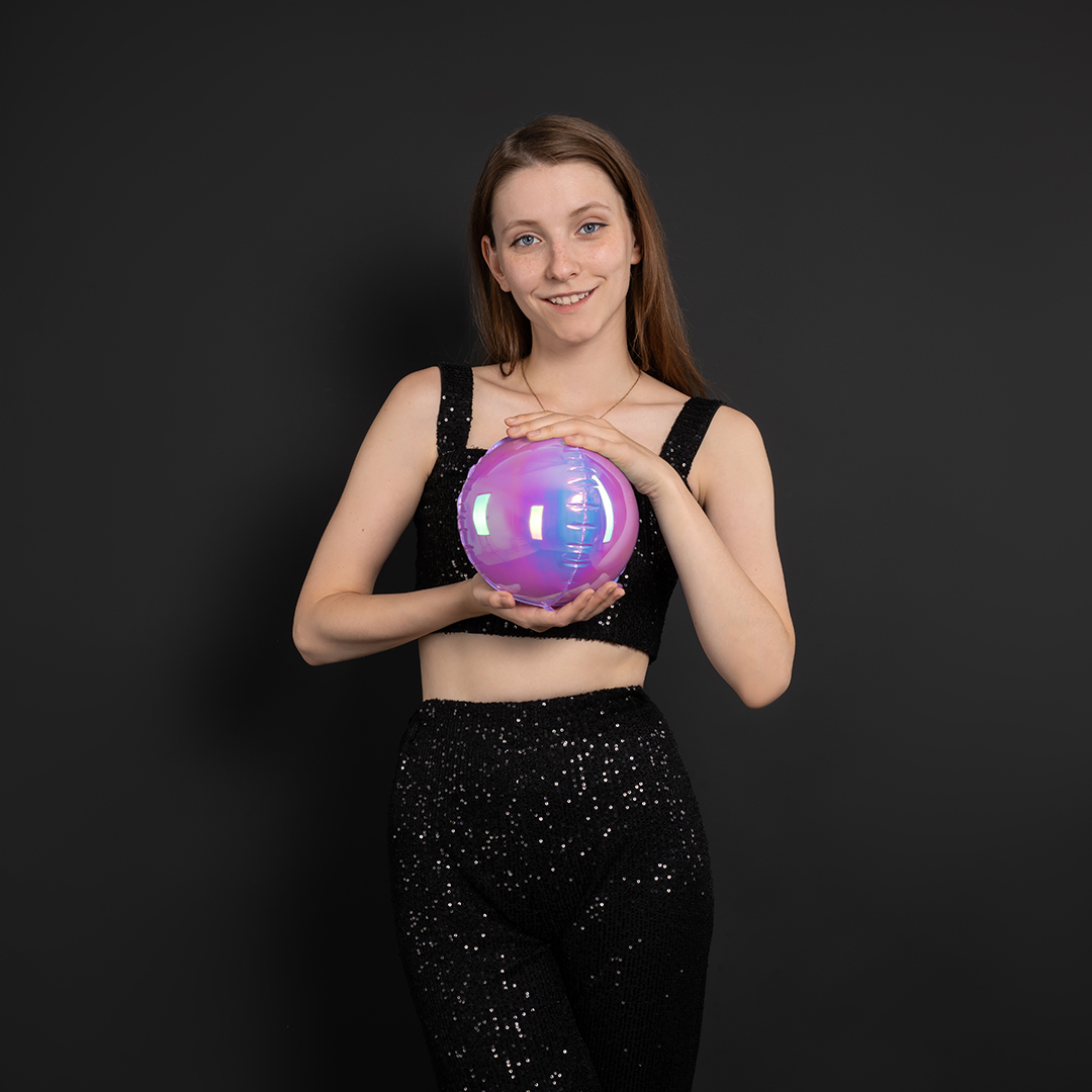 Шар 3D (10''/25 см) Мини-сфера, Сиреневый, Хамелеон, 1 шт. в уп.