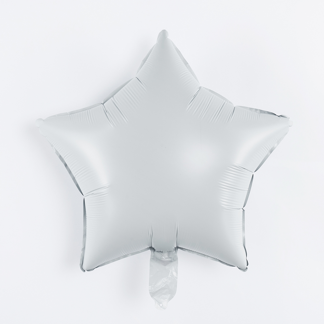 Шар (18''/46 см) Звезда, Белый, 1 шт.