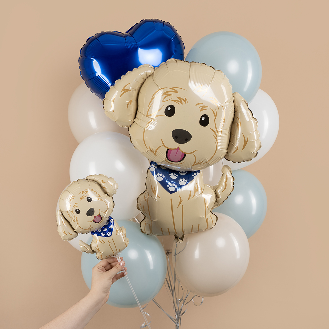 Шар (12''/30 см) Мини-фигура, Веселый щенок, 1 шт.